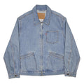 LEVI'S Mechanic's Trucker Mens Blue Denim Zip Jacket L Cotton Casual Classic