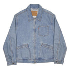 LEVI'S Mechanic's Trucker Mens Blue Denim Zip Jacket L Cotton Casual Classic