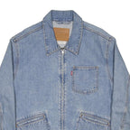 LEVI'S Mechanic's Trucker Mens Blue Denim Zip Jacket L Cotton Casual Classic