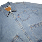 LEVI'S Mechanic's Trucker Mens Blue Denim Zip Jacket L Cotton Casual Classic