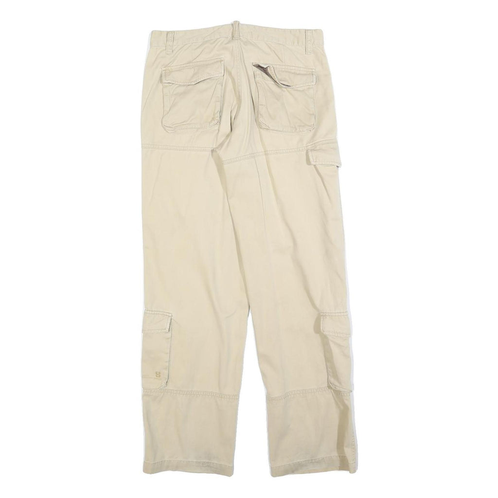 SAMUEL & KEVIN Womens Cotton Blend Beige Regular Fit Cargo Trousers W29 L30