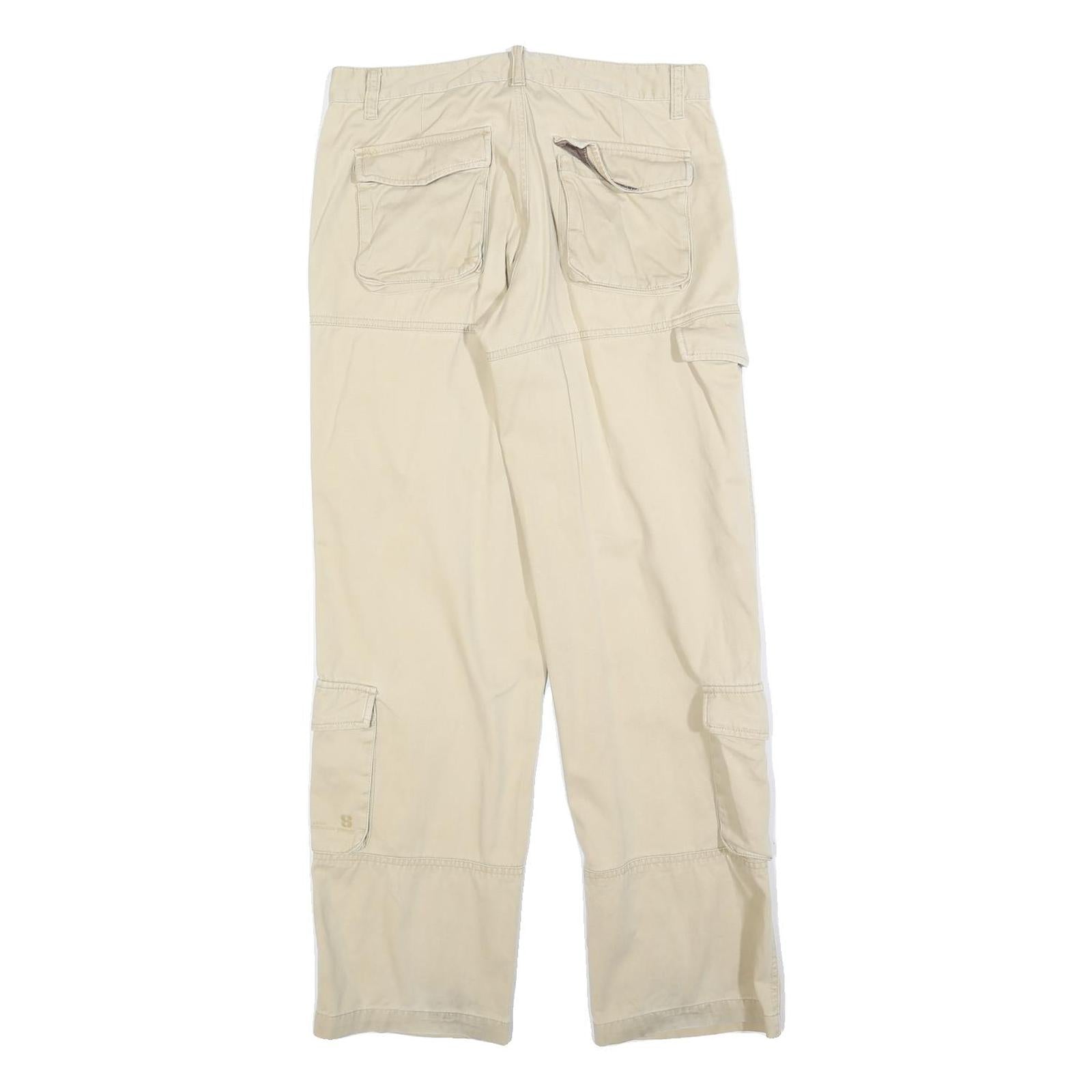 SAMUEL & KEVIN Womens Cotton Blend Beige Regular Fit Cargo Trousers W29 L30