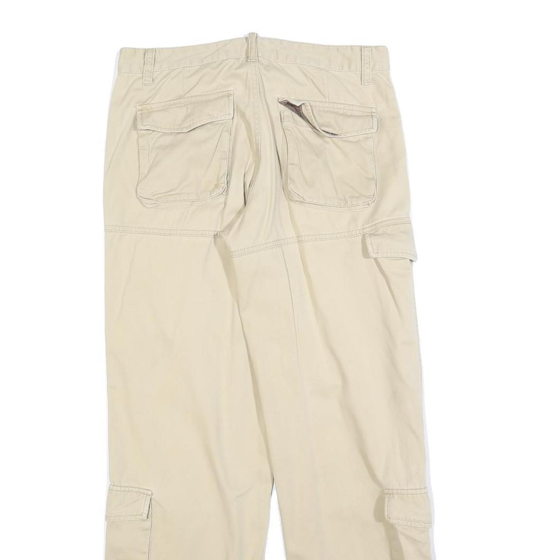 SAMUEL & KEVIN Womens Cotton Blend Beige Regular Fit Cargo Trousers W29 L30