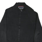 TOMMY HILFIGER Mens Black Heavy Knit Zip Up Jumper Crew Neck XL Cotton Blend