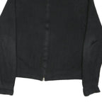 TOMMY HILFIGER Mens Black Heavy Knit Zip Up Jumper Crew Neck XL Cotton Blend