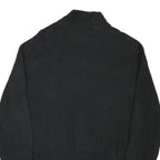 TOMMY HILFIGER Mens Black Heavy Knit Zip Up Jumper Crew Neck XL Cotton Blend
