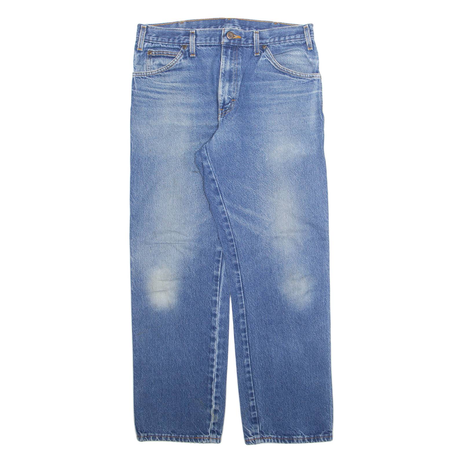 DICKIES Mens Jeans Blue Regular Straight Stone Wash W32 L29