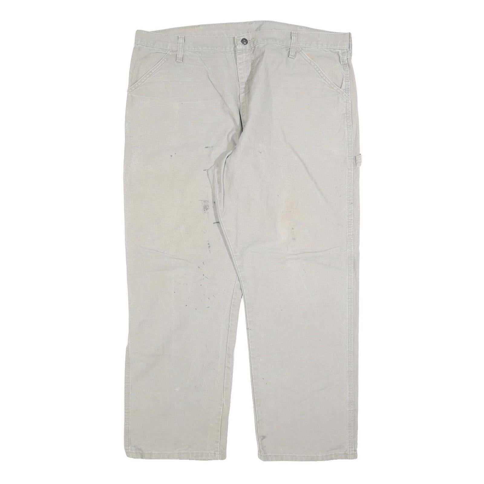 CARHARTT Mens Regular Fit Beige Cotton Blend Straight Leg Trousers W38 L30