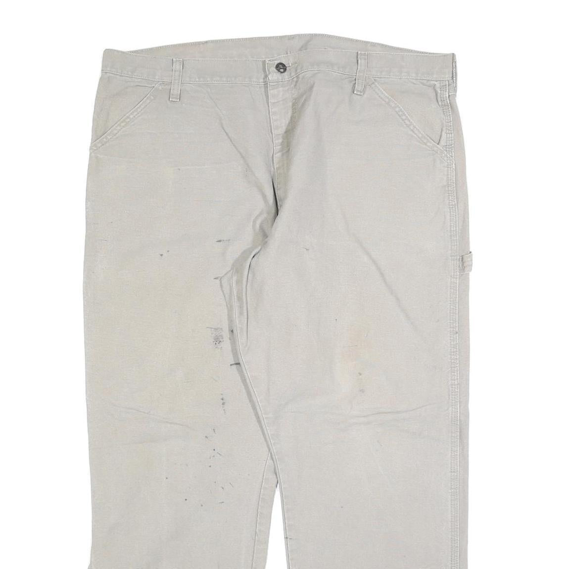 CARHARTT Mens Regular Fit Beige Cotton Blend Straight Leg Trousers W38 L30