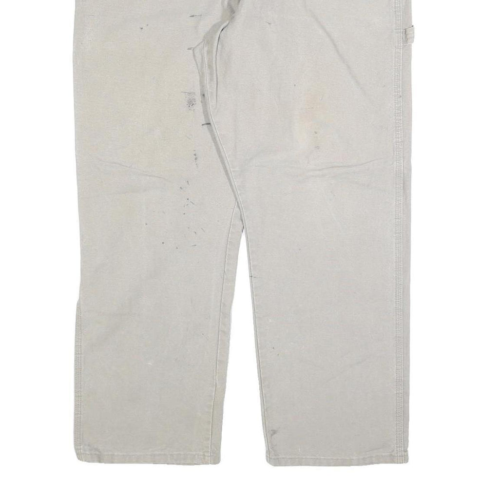 CARHARTT Mens Regular Fit Beige Cotton Blend Straight Leg Trousers W38 L30