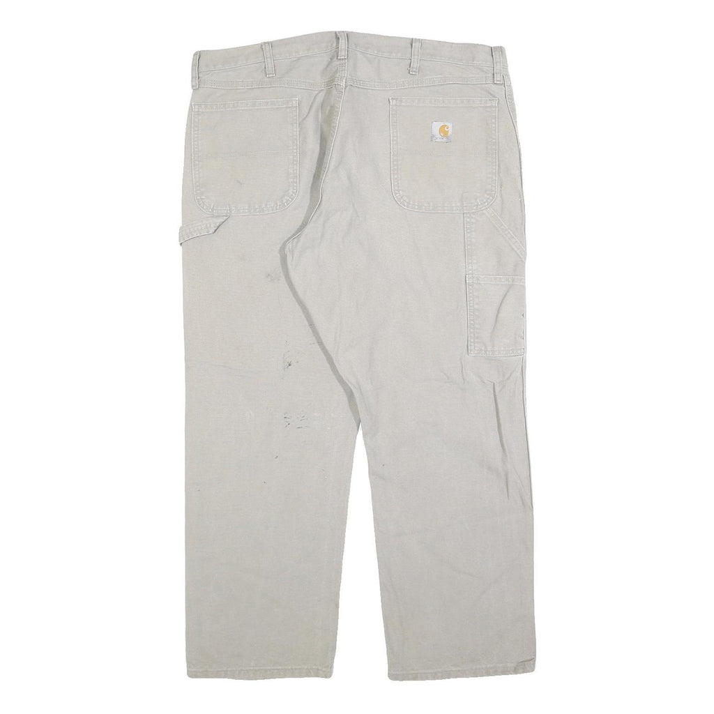 CARHARTT Mens Regular Fit Beige Cotton Blend Straight Leg Trousers W38 L30