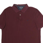 NAUTICA Mens Maroon XL Cotton Short Sleeve Classic Polo Shirt Performance Deck