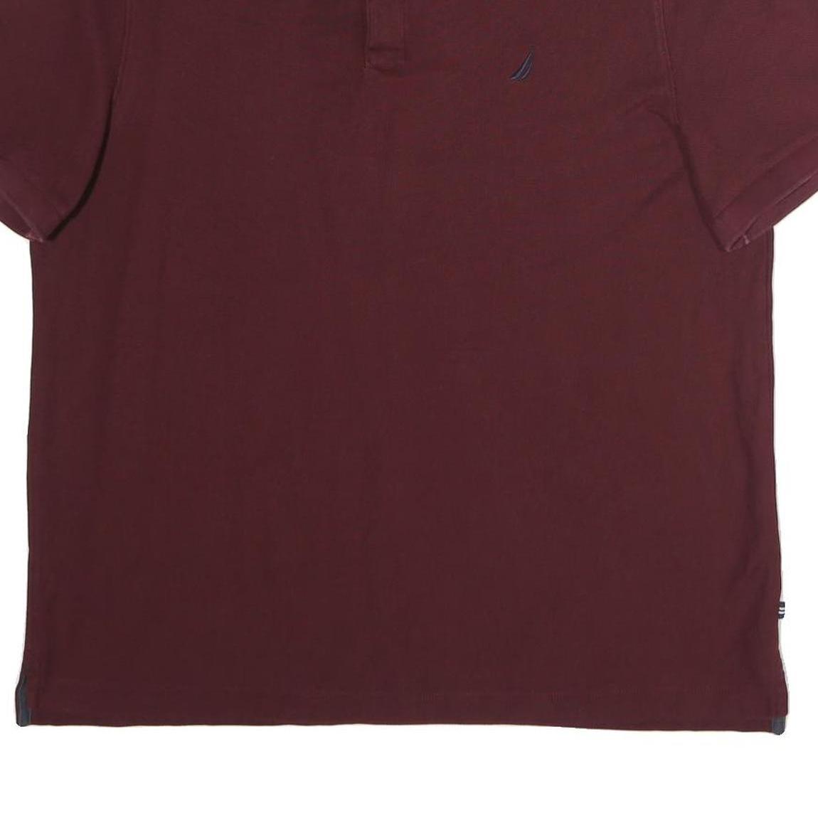 NAUTICA Mens Maroon XL Cotton Short Sleeve Classic Polo Shirt Performance Deck