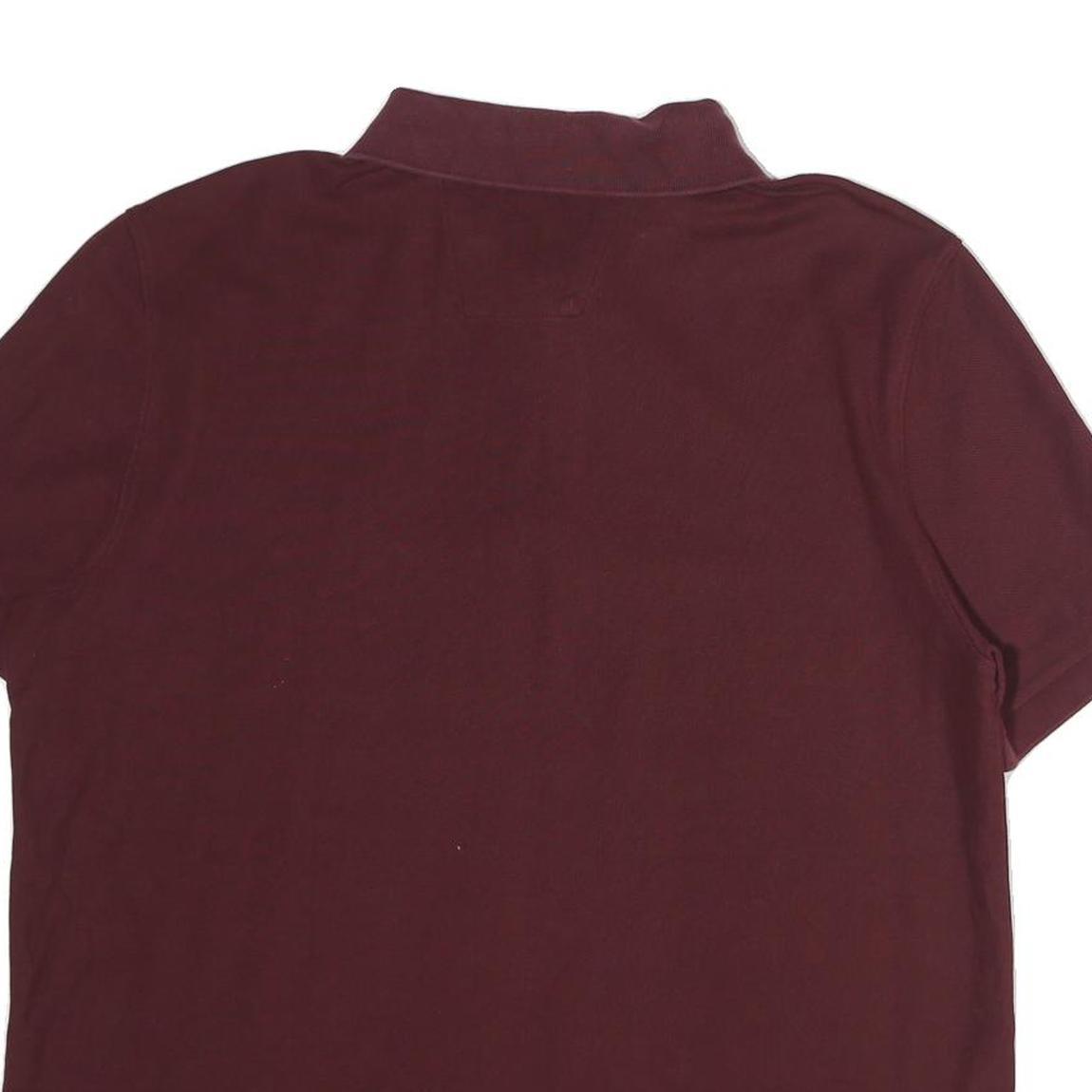 NAUTICA Mens Maroon XL Cotton Short Sleeve Classic Polo Shirt Performance Deck