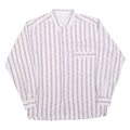 MASSIMO DATTI Mens White & Lilac Striped Shirt M Classic Fit Casual Style