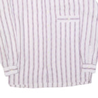 MASSIMO DATTI Mens White & Lilac Striped Shirt M Classic Fit Casual Style