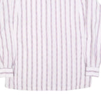MASSIMO DATTI Mens White & Lilac Striped Shirt M Classic Fit Casual Style