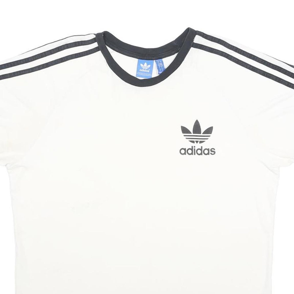 ADIDAS Mens White & Black Classic T-Shirt L Short Sleeve Crew Neck Sportswear
