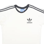 ADIDAS Mens White & Black Classic T-Shirt L Short Sleeve Crew Neck Sportswear