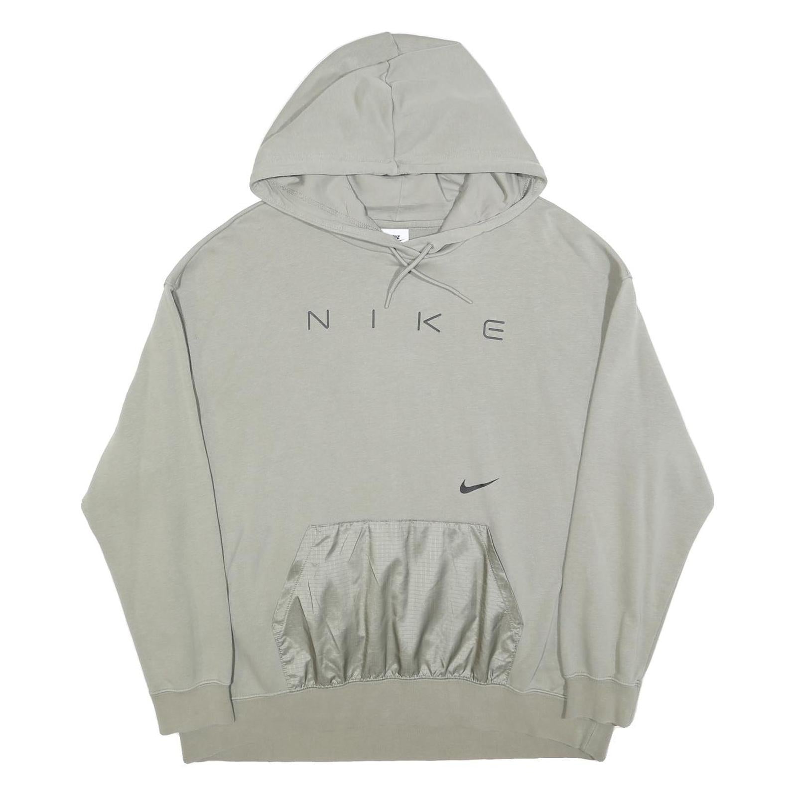NIKE Womens Grey Hoodie M Cotton Blend Casual Pullover Sweatshirt