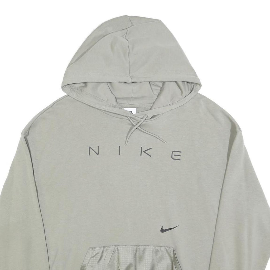 NIKE Womens Grey Hoodie M Cotton Blend Casual Pullover Sweatshirt