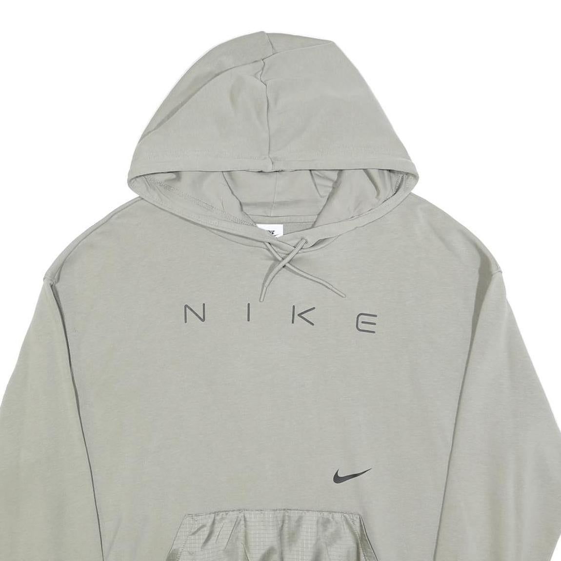 NIKE Womens Grey Hoodie M Cotton Blend Casual Pullover Sweatshirt