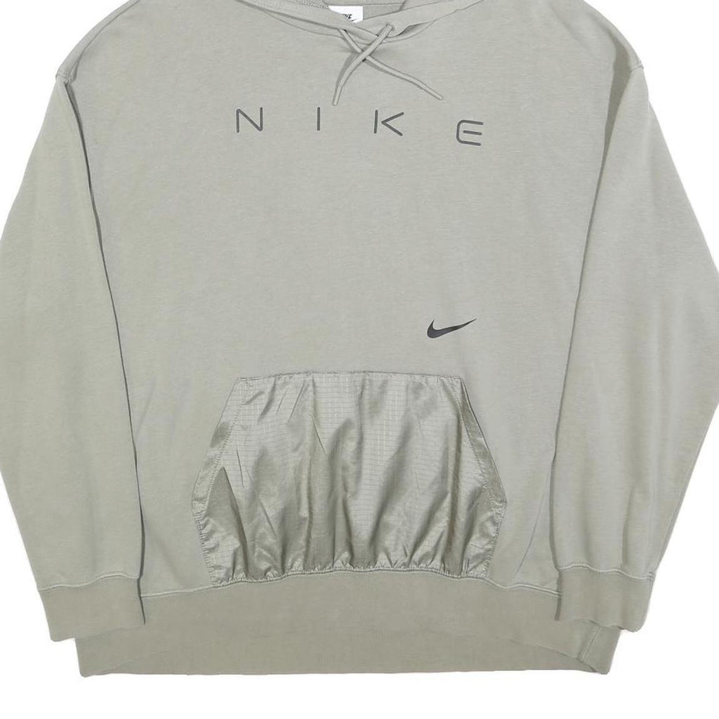 NIKE Womens Grey Hoodie M Cotton Blend Casual Pullover Sweatshirt
