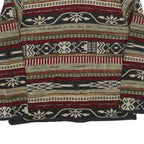 Womens Brown & Burgundy Button Cotton Blend Patterned Jacket L Casual Outerwear