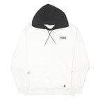 PUMA Mens White & Black Pullover Hoodie M Cotton Blend Casual