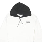 PUMA Mens White & Black Pullover Hoodie M Cotton Blend Casual