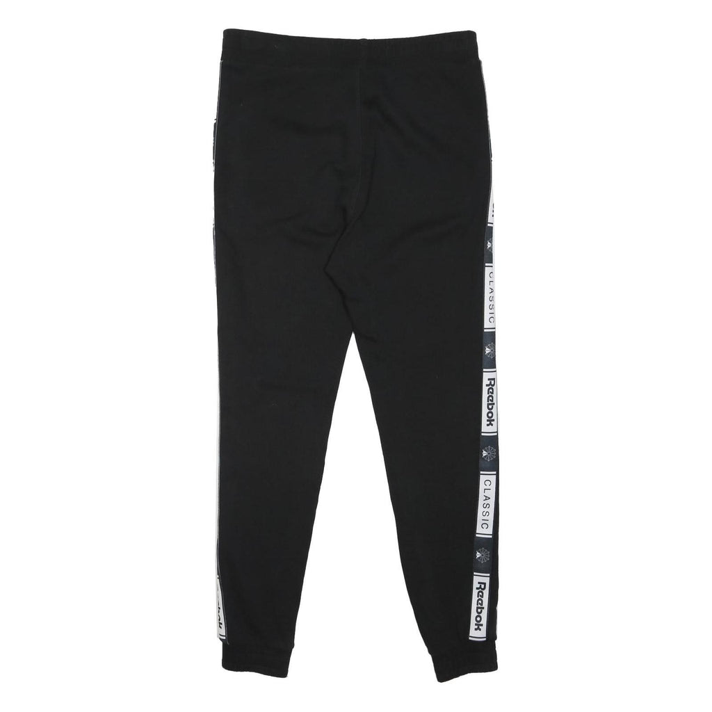 REEBOK Mens Joggers Black & White Classic Logo Slim Tapered M W33 L30