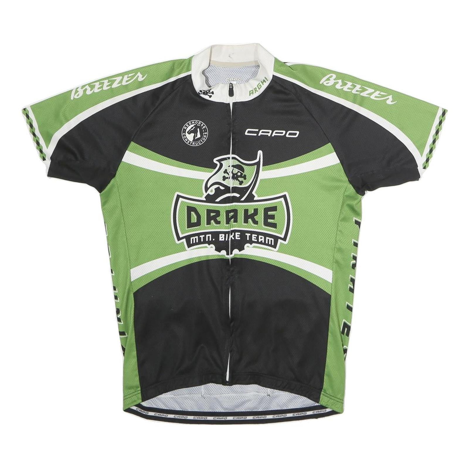 CAPO Mens Green & Black Drake Mountain Bike Team Cycling Jersey L Short Sleeve