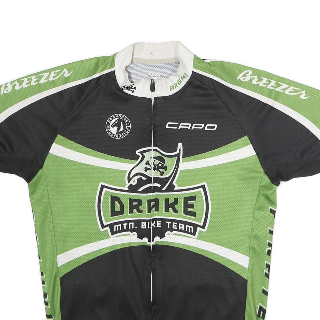 CAPO Mens Green & Black Drake Mountain Bike Team Cycling Jersey L Short Sleeve