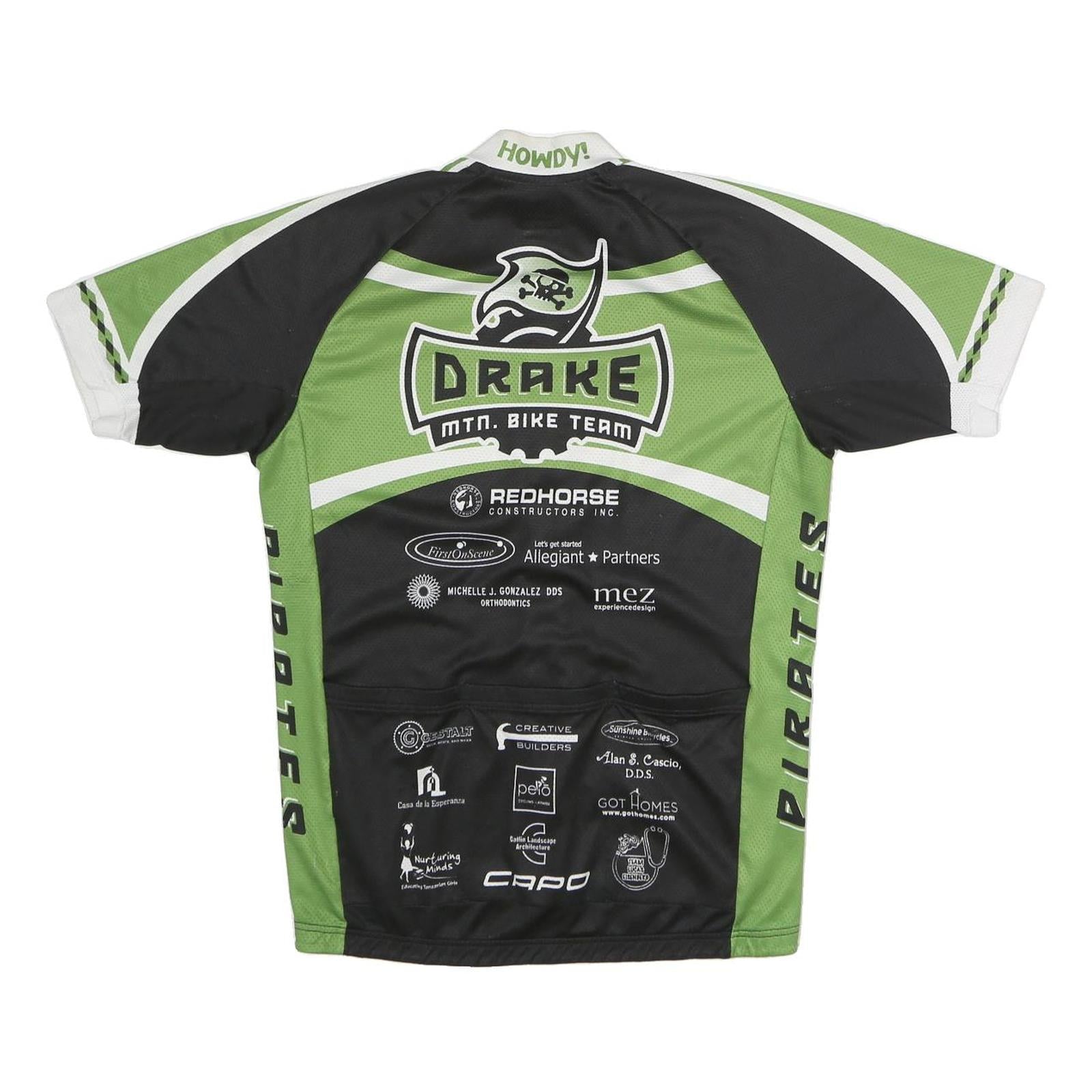 CAPO Mens Green & Black Drake Mountain Bike Team Cycling Jersey L Short Sleeve