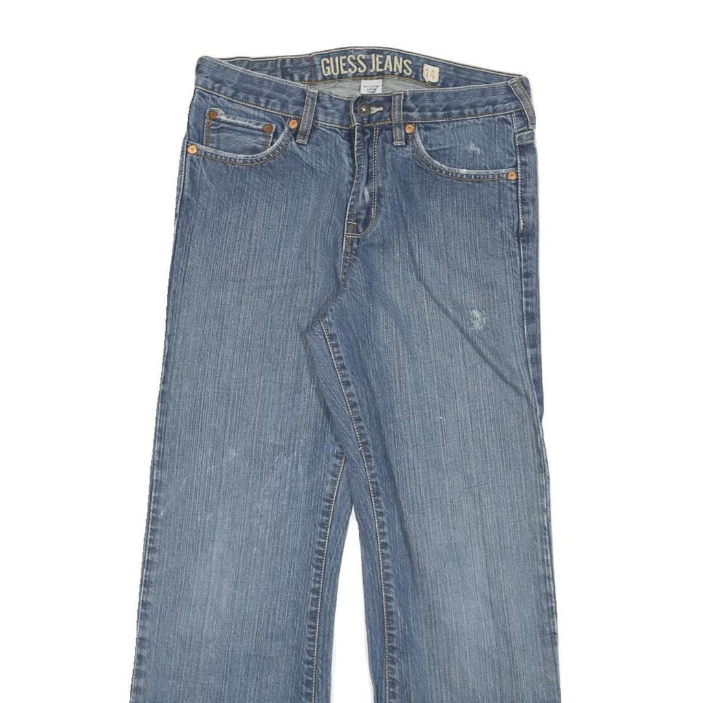 GUESS Womens Blue Regular Fit Straight Denim Medium Wash Jeans W28 L27 Classic
