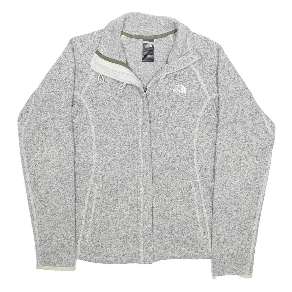THE NORTH FACE Womens Grey Zip Jacket S Polyester Knit Lightweight