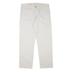 CALVIN KLEIN Mens Cotton Blend Beige Regular Fit Straight Leg Trousers W36 L30