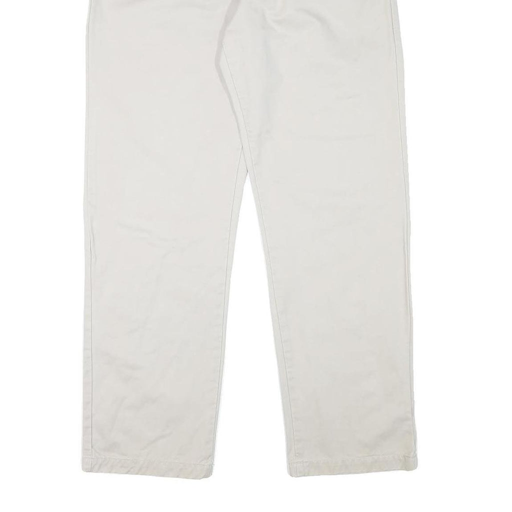 CALVIN KLEIN Mens Cotton Blend Beige Regular Fit Straight Leg Trousers W36 L30