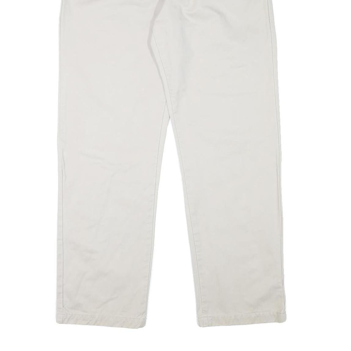 CALVIN KLEIN Mens Cotton Blend Beige Regular Fit Straight Leg Trousers W36 L30