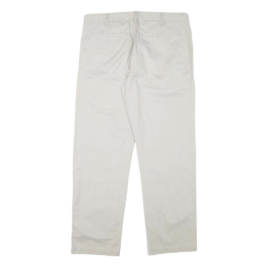 CALVIN KLEIN Mens Cotton Blend Beige Regular Fit Straight Leg Trousers W36 L30