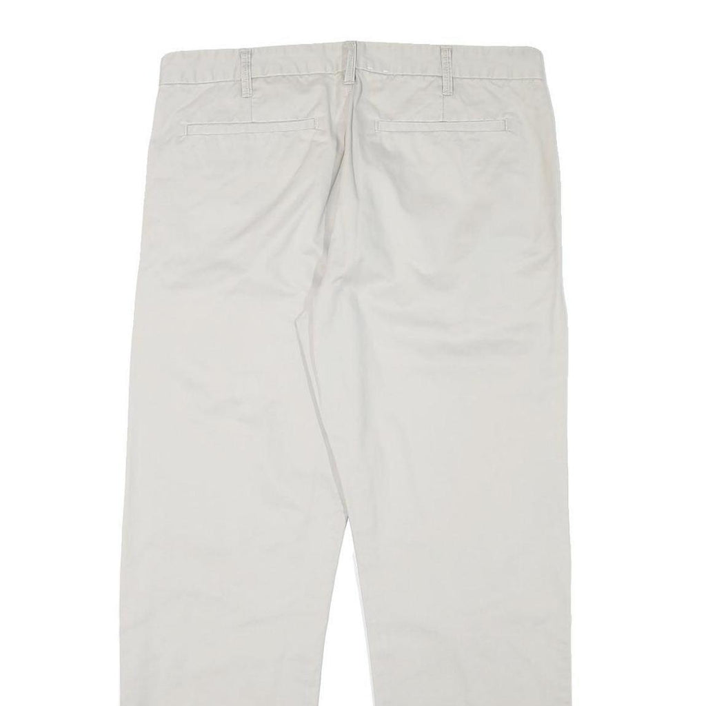 CALVIN KLEIN Mens Cotton Blend Beige Regular Fit Straight Leg Trousers W36 L30