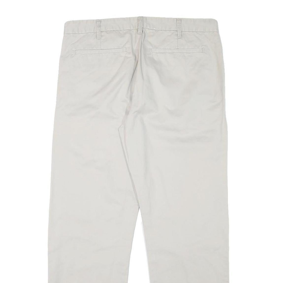 CALVIN KLEIN Mens Cotton Blend Beige Regular Fit Straight Leg Trousers W36 L30