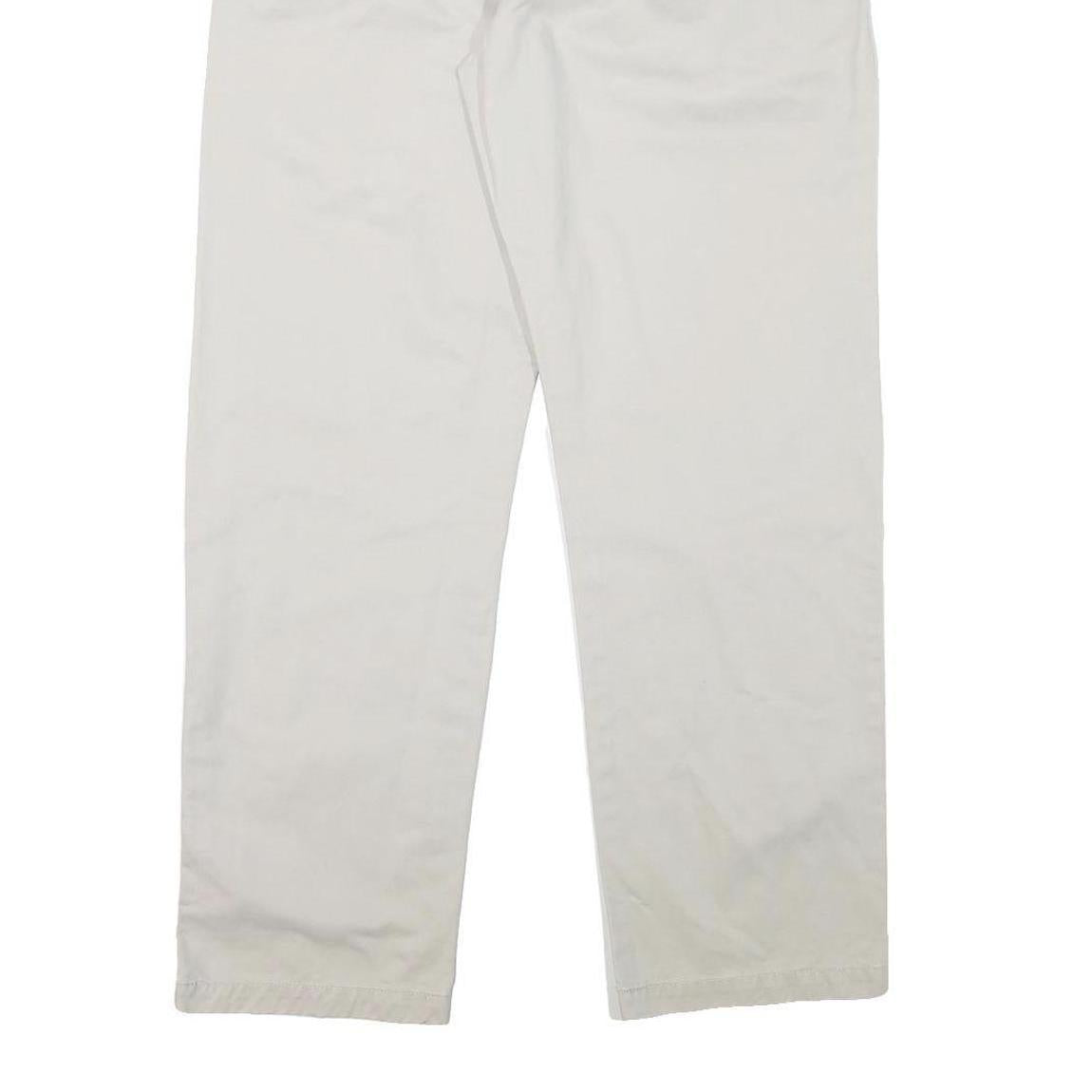 CALVIN KLEIN Mens Cotton Blend Beige Regular Fit Straight Leg Trousers W36 L30