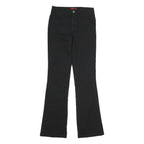 DICKIES Womens Black Cotton Slim Flared Trousers W25 L31 Classic Workwear