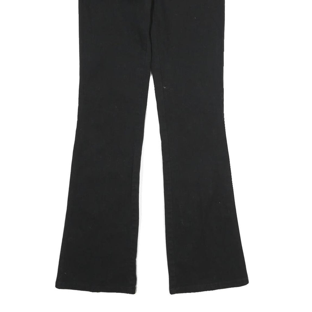 DICKIES Womens Black Cotton Slim Flared Trousers W25 L31 Classic Workwear