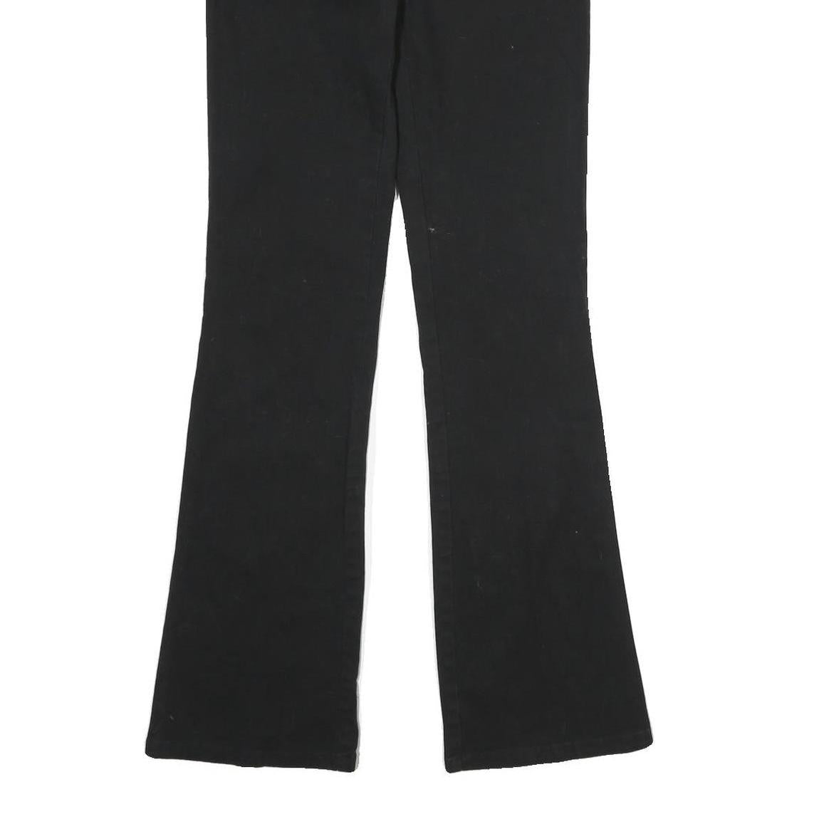 DICKIES Womens Black Cotton Slim Flared Trousers W25 L31 Classic Workwear