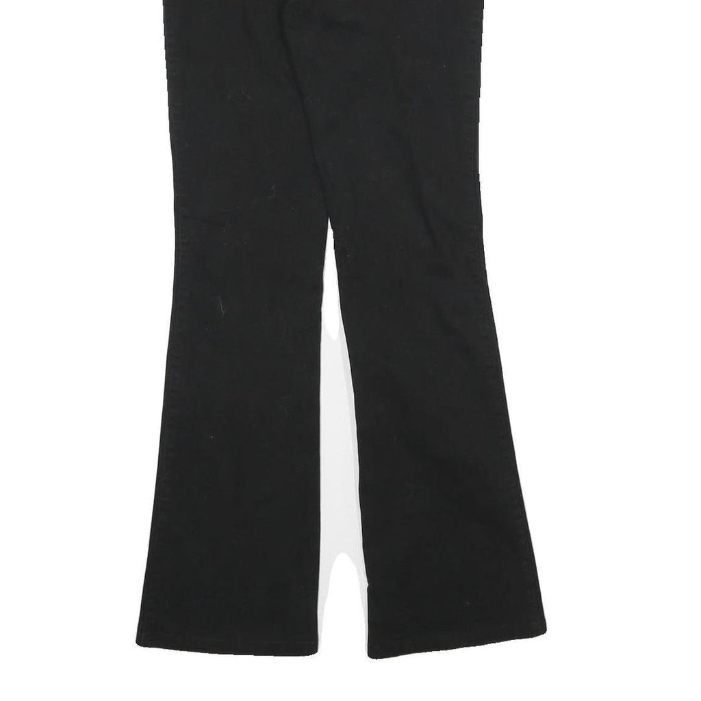 DICKIES Womens Black Cotton Slim Flared Trousers W25 L31 Classic Workwear