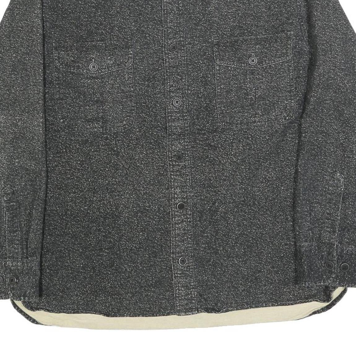 FREEDOM FOUNDRY Mens Black Grey Cotton Blend Shirt L Casual Workwear Button