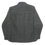 FREEDOM FOUNDRY Mens Black Grey Cotton Blend Shirt L Casual Workwear Button