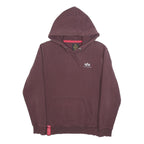 ALPHA INDUSTRIES Mens Maroon Hoodie S Cotton Blend Casual Pullover Style